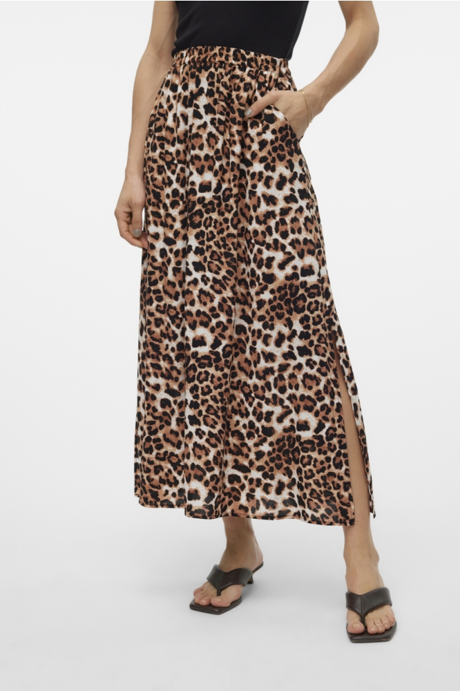 VMEASY JOY MAXI SLIT SKIRT WVN GA 10302047 TAN/LEO